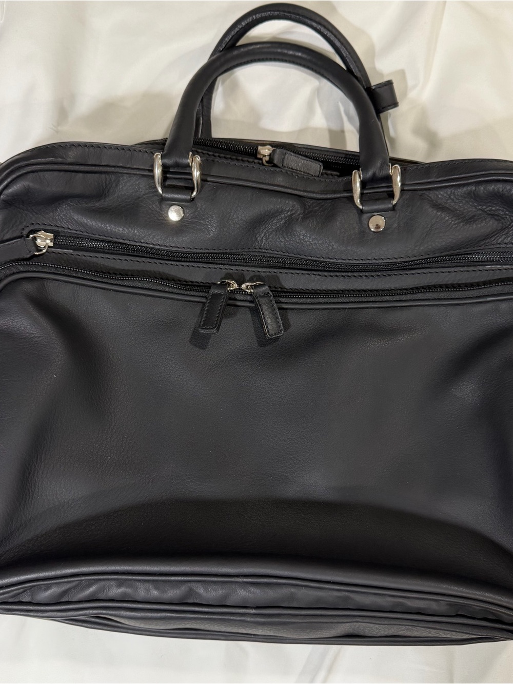 Giorgio’s Of Palm Beach Black Leather Briefcase Laptop Case Bag Tote (no strap)